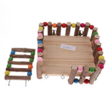 Maxbell Small Animal Wooden Platform Climbing Ladder Kits for Hamster Rat Square S