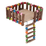 Maxbell Small Animal Wooden Platform Climbing Ladder Kits for Hamster Rat Square S