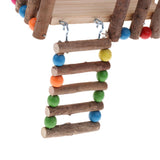 Maxbell Small Animal Wooden Platform Climbing Ladder Kits for Hamster Rat Square S