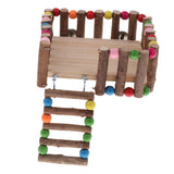 Maxbell Small Animal Wooden Platform Climbing Ladder Kits for Hamster Rat Square S