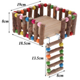 Maxbell Small Animal Wooden Platform Climbing Ladder Kits for Hamster Rat Square S
