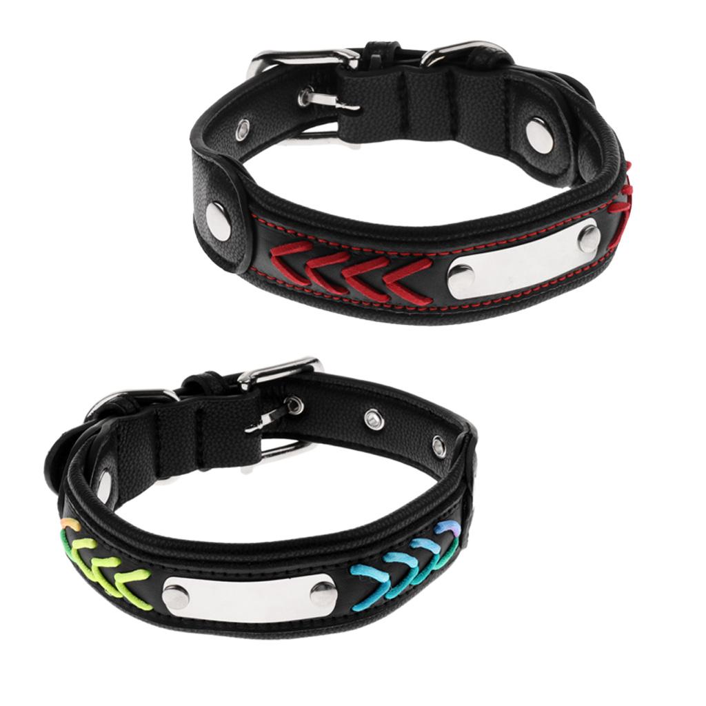 Maxbell Pet Dog Braided Leather Collar Cat Buckle Puppy Collar Neck Strap Red