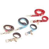 Maxbell Strong Leather Rope Dog Leash Collar Set for Walking Hiking Red L