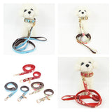 Maxbell Strong Leather Rope Dog Leash Collar Set for Walking Hiking Red L