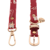 Maxbell Strong Leather Rope Dog Leash Collar Set for Walking Hiking Red L