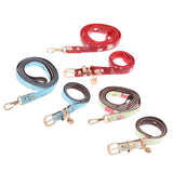 Maxbell Strong Leather Rope Dog Leash Collar Set for Walking Hiking Red L
