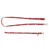 Maxbell Strong Leather Rope Dog Leash Collar Set for Walking Hiking Red L