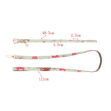 Maxbell Strong Leather Rope Dog Leash Collar Set for Walking Hiking Light Green L