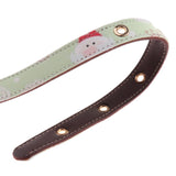 Maxbell Strong Leather Rope Dog Leash Collar Set for Walking Hiking Light Green L