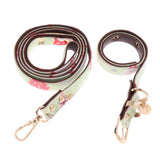 Maxbell Strong Leather Rope Dog Leash Collar Set for Walking Hiking Light Green L