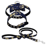 Maxbell Adjustable Pet Dog Chest Strap Harness with Hauling Rope Set Navy