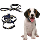 Maxbell Adjustable Pet Dog Chest Strap Harness with Hauling Rope Set Navy