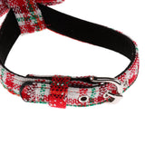 Maxbell Adjustable Pet Dog Chest Strap Harness with Hauling Rope Set Snow Flake Red