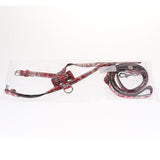 Maxbell Adjustable Pet Dog Chest Strap Harness with Hauling Rope Set Snow Flake Red