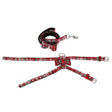 Maxbell Adjustable Pet Dog Chest Strap Harness with Hauling Rope Set Snow Flake Red