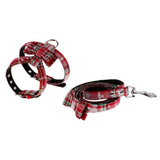 Maxbell Adjustable Pet Dog Chest Strap Harness with Hauling Rope Set Snow Flake Red