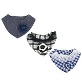 Maxbell Puppy Bandana Collar, Dog Bandage Scarf with Flower Pet Gift for Party Black
