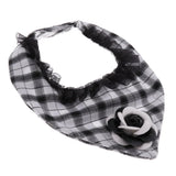 Maxbell Puppy Bandana Collar, Dog Bandage Scarf with Flower Pet Gift for Party Black