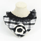 Maxbell Puppy Bandana Collar, Dog Bandage Scarf with Flower Pet Gift for Party Black