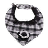 Maxbell Puppy Bandana Collar, Dog Bandage Scarf with Flower Pet Gift for Party Black