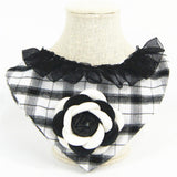 Maxbell Puppy Bandana Collar, Dog Bandage Scarf with Flower Pet Gift for Party Black