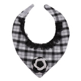 Maxbell Puppy Bandana Collar, Dog Bandage Scarf with Flower Pet Gift for Party Black