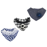 Maxbell Puppy Bandana Collar, Dog Bandage Scarf with Flower Pet Gift for Party Black