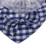 Maxbell Puppy Bandana Collar, Dog Bandage Scarf with Flower Pet Gift for Party Blue
