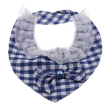 Maxbell Puppy Bandana Collar, Dog Bandage Scarf with Flower Pet Gift for Party Blue