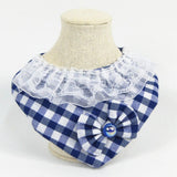 Maxbell Puppy Bandana Collar, Dog Bandage Scarf with Flower Pet Gift for Party Blue
