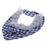 Maxbell Puppy Bandana Collar, Dog Bandage Scarf with Flower Pet Gift for Party Blue