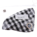 Maxbell Puppy Collars Dog Adjustable Puppy Id Buckle Collar Leather Plaid Bandana 2