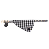 Maxbell Puppy Collars Dog Adjustable Puppy Id Buckle Collar Leather Plaid Bandana 2