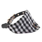 Maxbell Puppy Collars Dog Adjustable Puppy Id Buckle Collar Leather Plaid Bandana 2