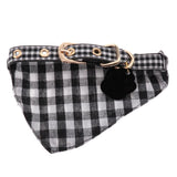 Maxbell Puppy Collars Dog Adjustable Puppy Id Buckle Collar Leather Plaid Bandana 2