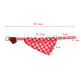 Maxbell Puppy Collars Dog Adjustable Puppy Id Buckle Collar Leather Plaid Bandana 3