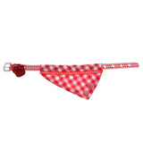 Maxbell Puppy Collars Dog Adjustable Puppy Id Buckle Collar Leather Plaid Bandana 3