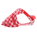 Maxbell Puppy Collars Dog Adjustable Puppy Id Buckle Collar Leather Plaid Bandana 3