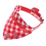 Maxbell Puppy Collars Dog Adjustable Puppy Id Buckle Collar Leather Plaid Bandana 3