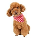 Maxbell Puppy Collars Dog Adjustable Puppy Id Buckle Collar Leather Plaid Bandana 3