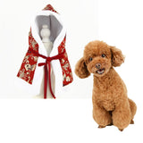 Maxbell Halloween Christmas Pet Hooded Cloak Dog Cat Costume - Hat Tang Suit Cloak L