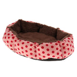 Maxbell Softable and Comfortable Round Shape Dots Pattern Dog Cat Basket Bed