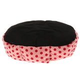 Maxbell Softable and Comfortable Round Shape Dots Pattern Dog Cat Basket Bed