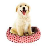 Maxbell Softable and Comfortable Round Shape Dots Pattern Dog Cat Basket Bed