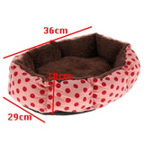 Maxbell Softable and Comfortable Round Shape Dots Pattern Dog Cat Basket Bed