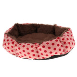Maxbell Softable and Comfortable Round Shape Dots Pattern Dog Cat Basket Bed