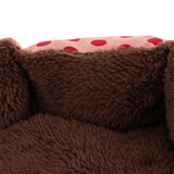 Maxbell Softable and Comfortable Round Shape Dots Pattern Dog Cat Basket Bed