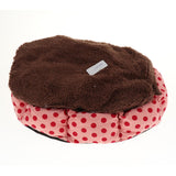 Maxbell Softable and Comfortable Round Shape Dots Pattern Dog Cat Basket Bed