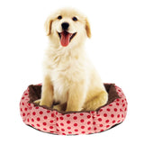 Maxbell Softable and Comfortable Round Shape Dots Pattern Dog Cat Basket Bed
