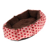 Maxbell Softable and Comfortable Round Shape Dots Pattern Dog Cat Basket Bed
